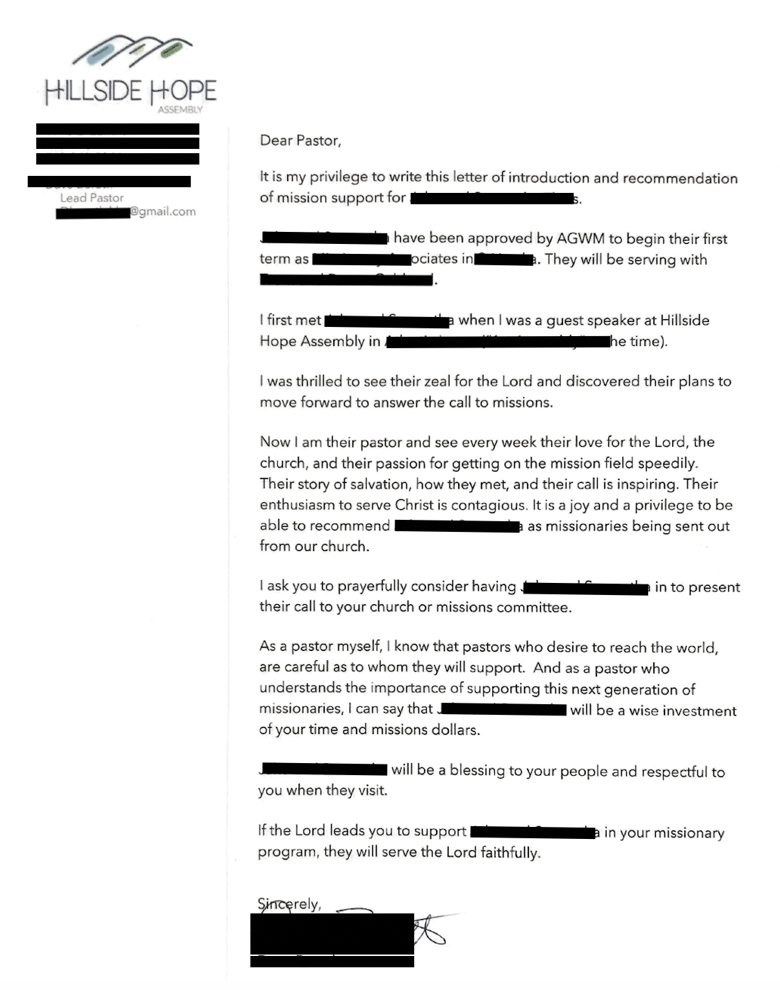 Theis recommendation letter